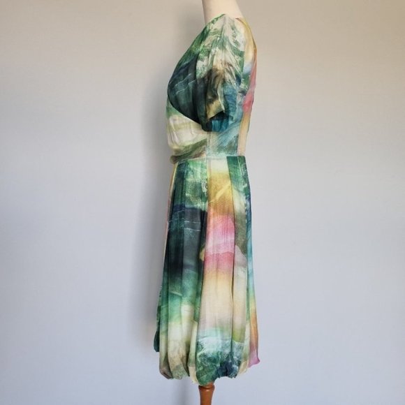 Jean Paul Berlin Multicolour Cotton Bubble Hem A-line Dress Size 10 - Picture 3 of 7